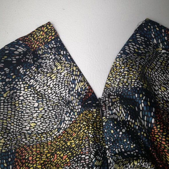 NWT Danier Ladies Size 8 Blue Combo Lined A-Line Midi Length Skirt - Picture 9 of 11